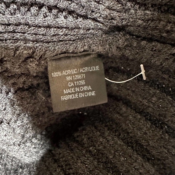 Skull Cashmere Cable Knit Shawl Collar Cardigan Sweater Women's Charcoal Gray S - Picture 4 of 4